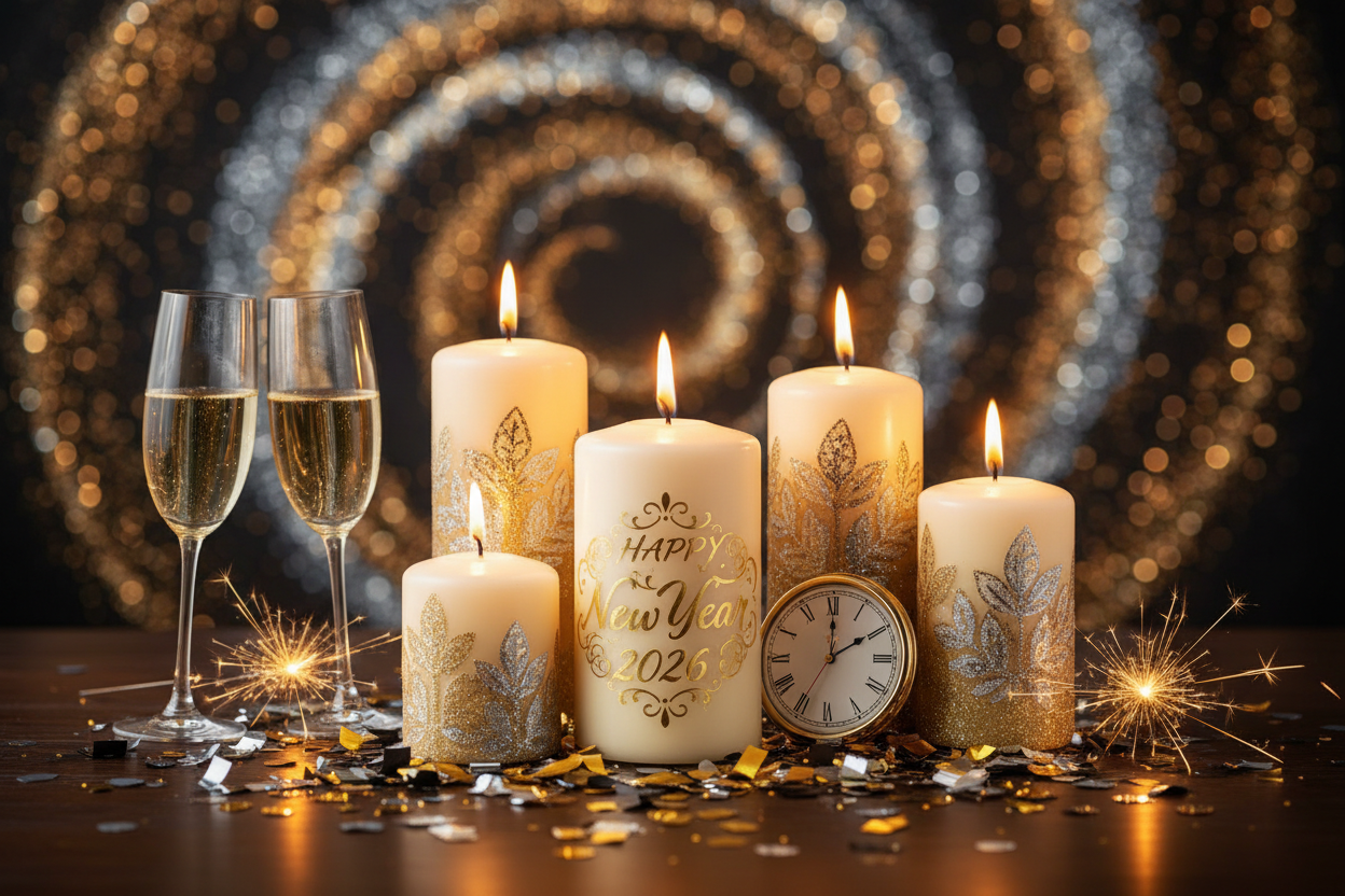 Happy new year candle theme